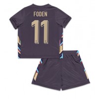 Camiseta Inglaterra Phil Foden #11 Segunda Equipación Replica Eurocopa 2024 para niños mangas cortas (+ Pantalones cortos)
